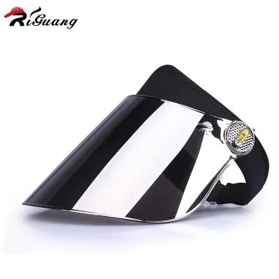 Silver Face Mask Black Sweat Band Sun Visor