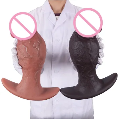Mushroom Shape Black Realistic Big Huge Dildo Silicone Anal Plug Expand Extreme Big Butt Plug Adult Sex Toys for Women and Men