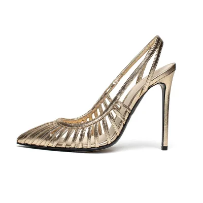 Gold Heels Shoes for Women High Heel Pumps for Lady Dress Shoes