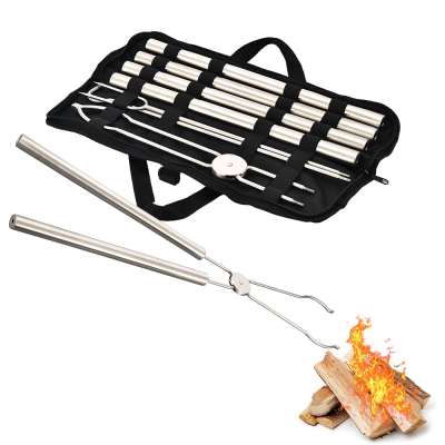Fireplace Fire Pit Campfire Poker Stick Fireplace Tongs Tool Sets Fork Fire Pit Accessories Fire Poker Roasting Sticks Smores