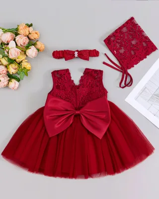 Baby Dresses Cute Bow Baby Fancy Dress Princess Party Baby Frock 1 Year Birthday