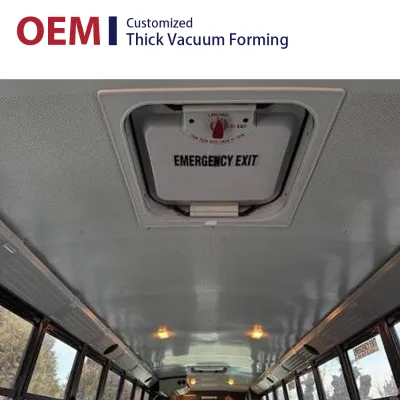 Custom Vacuum Forming Shuttle Bus Roof Liner Heavy Gauge Thermoforming Vehicle Interior Panel Manufacturer Hongwei Oil/Fire