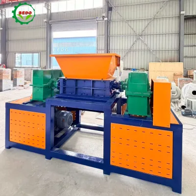 Dual-Shaft Solid Waste Shredder: All-in-One Shredding Machine for Furniture Wood, Plastic Drums, Cardboard, Film, and Leather
