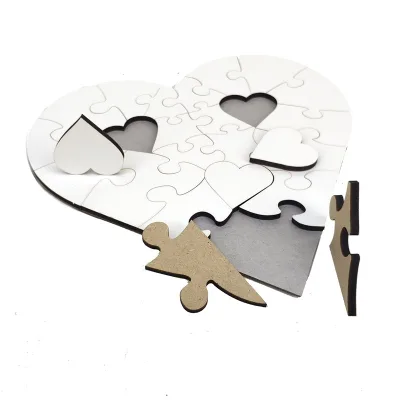 Sublimation Blank Puzzle Heart Shape Valentines Day Hot Sale 2026 Diy Blank Sublimation Wooden Jigsaw Heart Puzzle Wood Puzzle