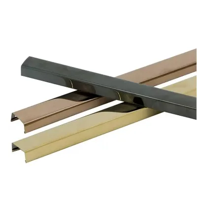 Square Shape Steel Flooring Trim U-Shape Stainless Steel Edging Strip for Metal Tile and Floor Protection