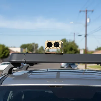 Farsight Desert Tan Rugged Vehicle Thermal Camera System Dual Lens IP67 Waterproof 8-inch Display 640x512 Thermal 1920x1080 Low