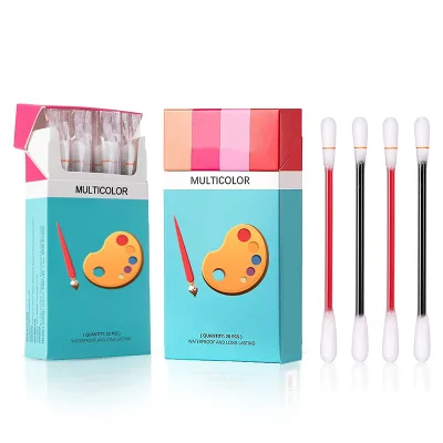 Custom Logo Multicolor Waterproof Non-Stick Lip Tint Filled Cotton Swab
