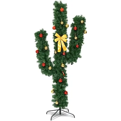Artificial Tree Christmas & New Year Decoration with PVC+LED+Balls Eco-friendly North American Hot Selling Holiday Decor
