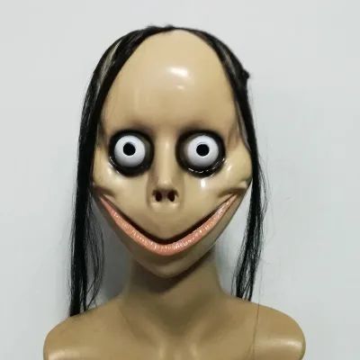 Halloween Horror With Long Hair Cosplay Female Ghost Roleplay Mo s Funny V-shaped Mouth Party Tricky Toys