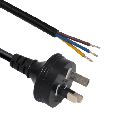 AU 2P/3P to Stripped 2C/3C Power Cable Custom Length Options for Electronics Machinery Wiring