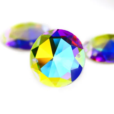 K9 Large Size Crystal Flat Back Round 25mm Sew on Crystal Rhinestones for Clothing Making