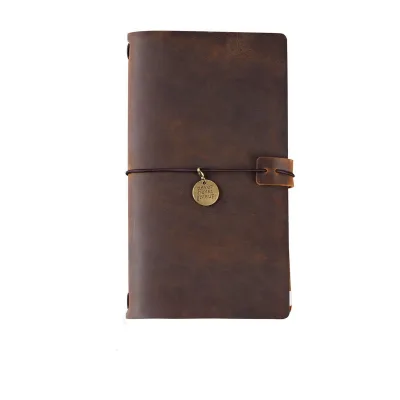 Vintage Genuine Leather Handmade Travel Notebook Travel Journal Diary Notepad Portable Planner for Trips