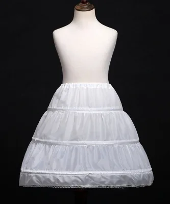 White Petticoat for Girls Underskirt Crinoline Petticoat Kids slip Girls 3 Hoops Crinoline