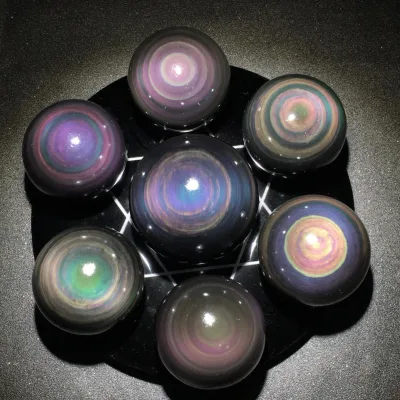 Hot Selling Rainbow Eye Obsidian Ball Rainbow Obsidian Sphere Healing Crystal Ball for Gift Home Decoration