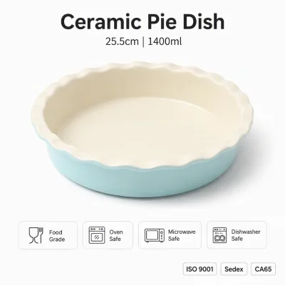 Factory Direct Scalloped Ceramic Baking Dish Wave Edge 10 Inch Pizza Serving Plate Oven Safe Solid Color Kitchen