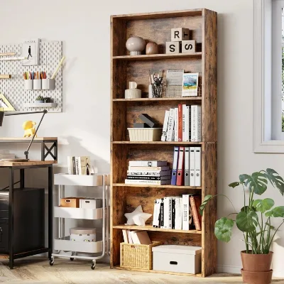Factory Supply Rotating Bookcase White Bookcase Iron Wood Bookcase