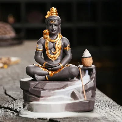 Buddha Statues Zen Inspired Home Crafts Decorative Items Creative Shiva Buddha Statues Reverse Flow Incense Burners