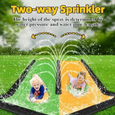 Inflatable Water Slide for Kids PVC Slide Inflatable Splash Racing Lane Summer Backyard Lawn Water Toys Pool Tools & Accessories