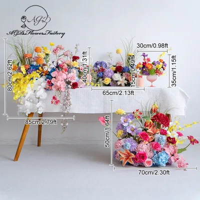 Customized Wedding Decoration Colorful Table Flowers Floral Artificial Flowers Counter Desktop Placement Artificial Flowers