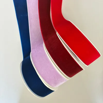 Velvet Ribbon Wholesale 1 Inch 25mm Single Sided Tape Liston Printed Gift Wrapped Decorative Ribbon for Christmas Handmade Bow