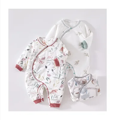 Newborn Baby Clothes Jumpsuit Autumn and Winter Clothes Baby 100% Cotton Keep Warm Newborn Clothes