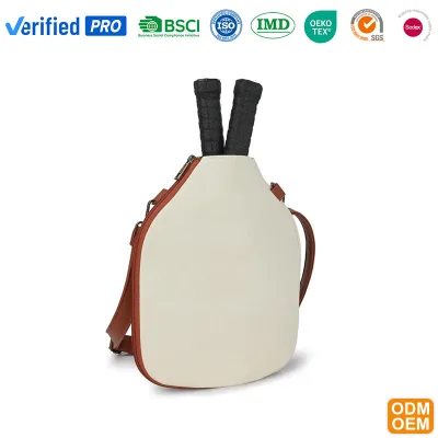 OEM Factory Hot Sale Custom Fashion Zipper Closure Portable Polyester Pickleball Totebag Padel Travel Carry Elegant Paddle