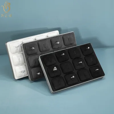 Stackable Metallic Edge Jewellery Display Stands Set Ring Tray. DIY Combination Luxury Jewelry Display Stand