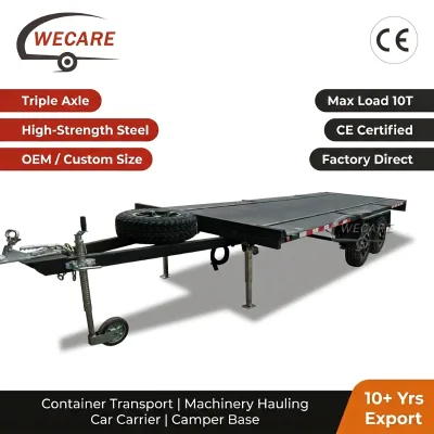 WECARE 5m Flatbed Towable Deck Cargo Hauler Equipment Hauler Utility Hauler