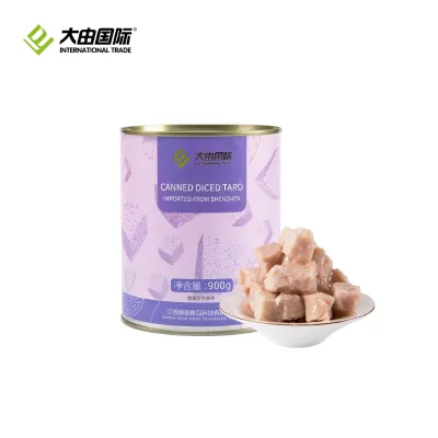 900g Canned Diced Taro Soft Fragrant Taro Cubes Topping for Bubble Tea Milk Tea Dessert Pastry Cold Drink Wholesale