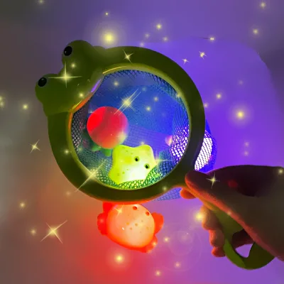 4pcs Baby Waterproof Bath Toy ABS Floating Animal Bathroom Pool Toy Light up Toddler Fishing Game Water Toy