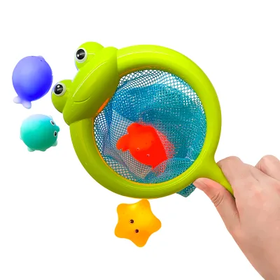 4pcs ABS Baby Fishing Game Bath Toy Electric Flashlight Bathing Time Bathtub Toy Eco Friendly Bath Water Toy