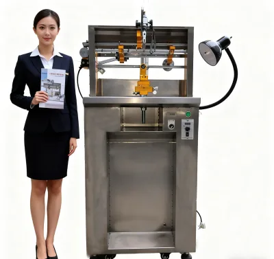 Stable and Reliable Round Bottle Silk Screen Printer - Semi-Automatic Electric Model for Factories