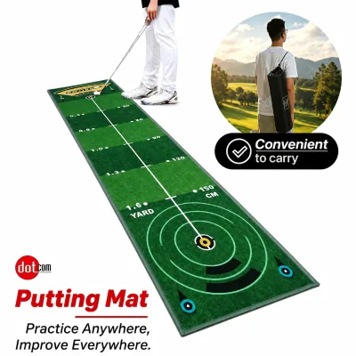 Custom Logo Printed Golf Mat, Integrated Hitting and Putting Green Floor Rug for Brand Promotion and Putt Training