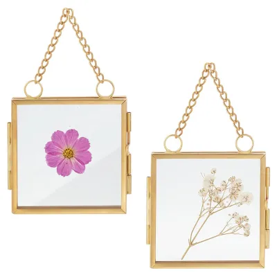 Wall Hanging Mini Photo Frames with Chain for DIY Vintage Artwork Display Pressed Flowers Pictures Home Wall Decor
