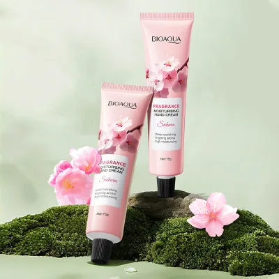 Korean Private Labels BIOAQUA Sakura Moisturizing Mini Hand Cream Lotion Nourishing Skin Care Whitening Anti Cracking
