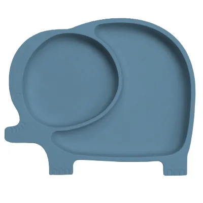 100% Silicone Divided Toddler Plate Elephant Suction Plate for Babies, Toddlers and Big Kids