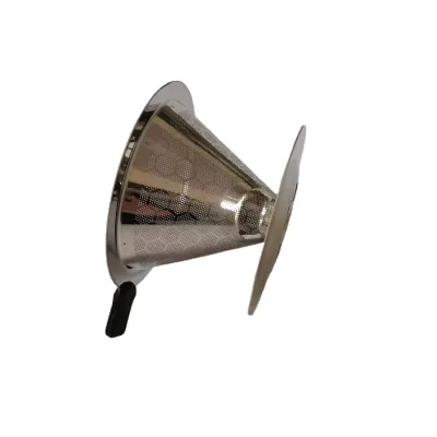 Large Coffee Funnel Drip Stainless Steel Filter Hand Made Ground Coffee Customized Drip Head Conical Filter