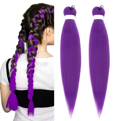 Soft Festival Role Playing Synthetic Braids Hair Extension High Temperature Fiber Dyed