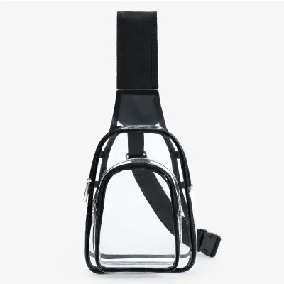 Custom Plastic Bag Clear Tote Stadium Vinyl Bag Handles Women Sports PVC Chest Bag