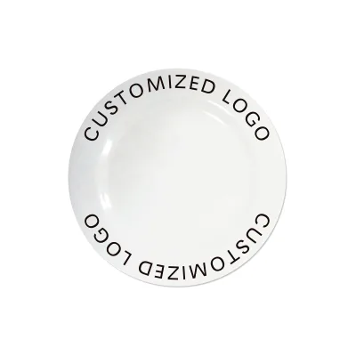 Wholesale Eco-friendly Custom Print White Restaurant Sushi Melamine Round Dinner Plates