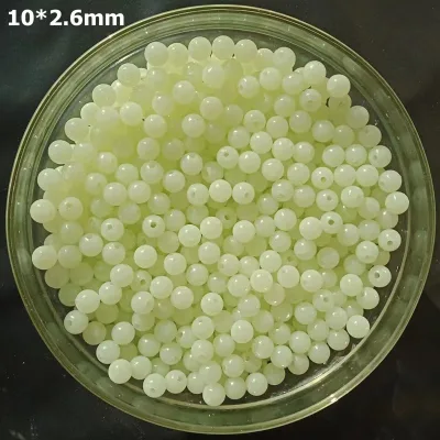 Green Plastic Glow in the Dark Round Oval Shape Luminous Fishing Beads