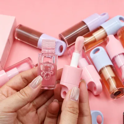 Wholesale Keychain Lip Gloss Cute Portable Lip Gloss Holder With Key Ring Private Label Makeup