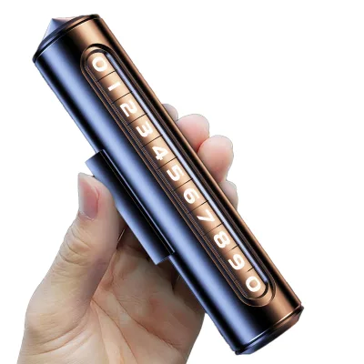 Wholesale 2 in 1 Aluminum Alloy Roller Temporary Parking Number Plate Cylinder Safety Hammer Window Breaker