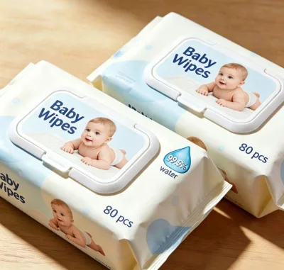 Soft Eco-Friendly Non-Woven Fabric Baby Wet Wipes Disposable Scented Gentle Cleaning Wipes Custom Size for Newborn Baby Daily