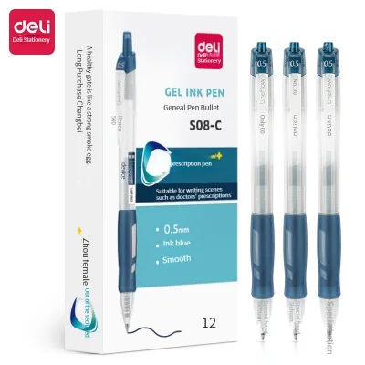 Deli S08-C High Quality Gel Pen Ink Blue Press Water-based Signature Pen 0.5mm high quality