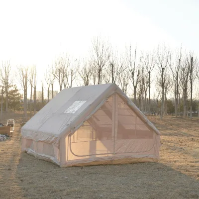 Ruvell Good Quality 12m²Beige Double Door Oxford Cloth Multi Person Quick Open Camping Outdoor Inflatable Tent