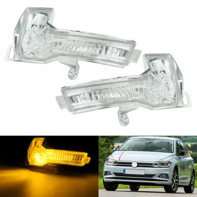 New Left+Right LED Wing Mirror Indicator Turn Signal Light for VW Polo MK6 HB 2017-2022 (2G0949101/2G0949102)