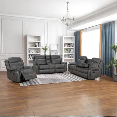 HOMERS 321 Recliner Sofa Set Easy Clean Tech Fabric Motion Couch High Density Foam Massage Cooling Modern Living Room Wood
