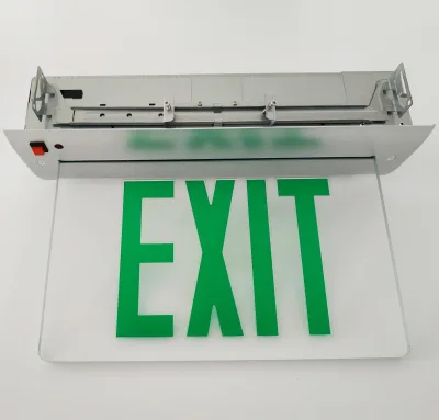 High Quality USA Canada Market Hot Sell 120V 277V Green Color Recessed Mounted LED Emergency Exit Lamp