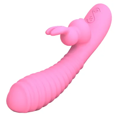 Female G-Spot Vibrator with Thrusting Feature Rabbit Mouth Licking Masturbator for Women